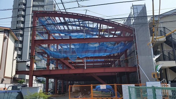 2016年4月　川崎市中原区共同住宅･ﾃﾞｲｻｰﾋﾞｽ　S造3F　97トン